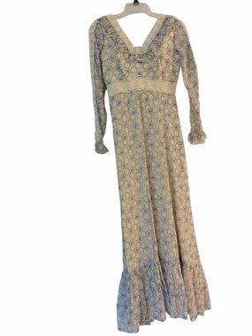 Vintage Gunne Sax Style Handmade Dress Cottage Core Prairie Boho Hippy Size 8